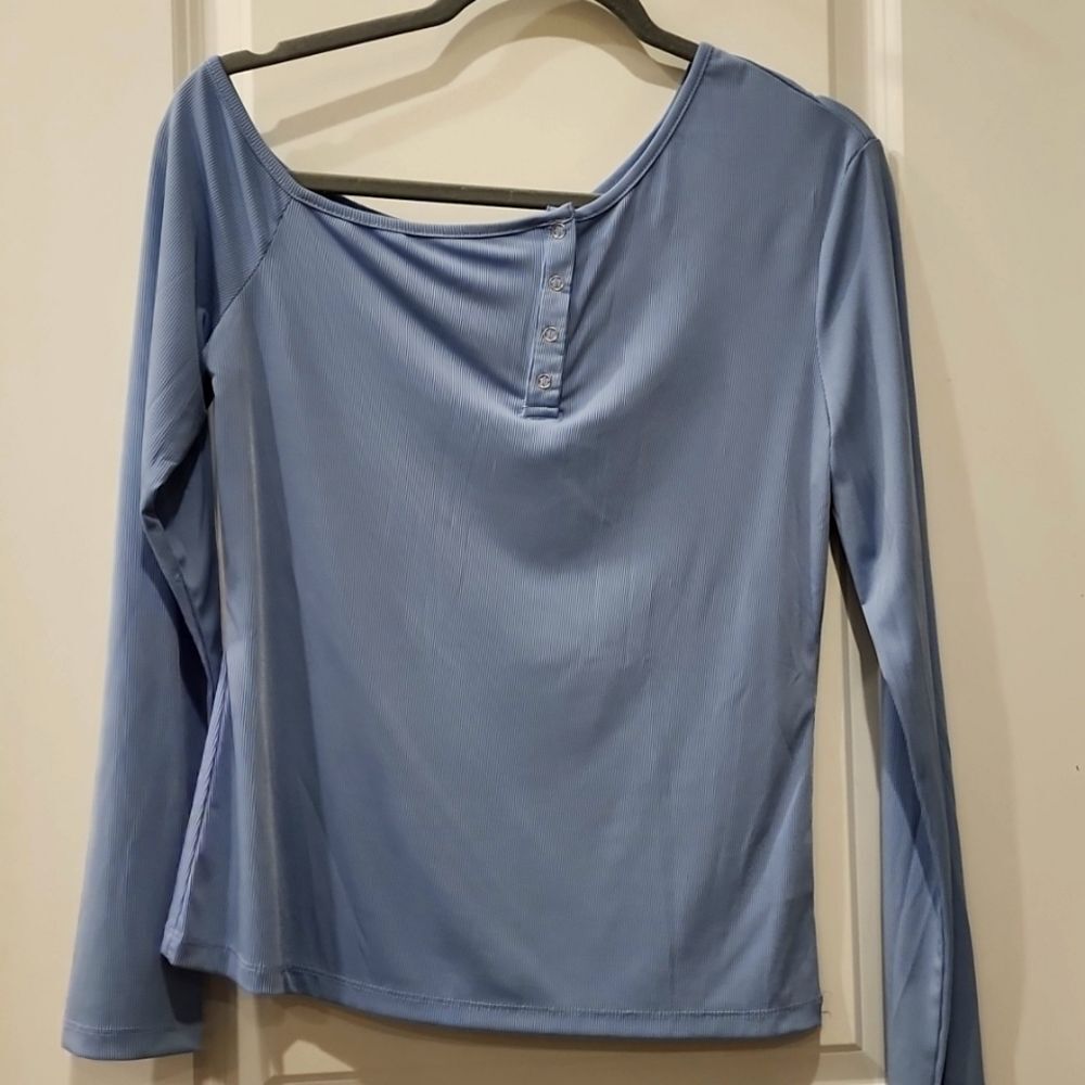 Shein Asymmetrical Ribbed L/S Top - Picture 3 of 4